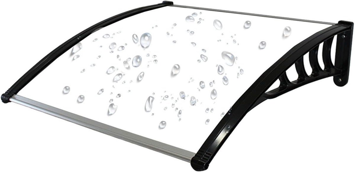 Aluminium Deurluifel - Regenkap Buiten - Bescherming Huis - Gebogen Ontwerp - 60x120cm - Transparant