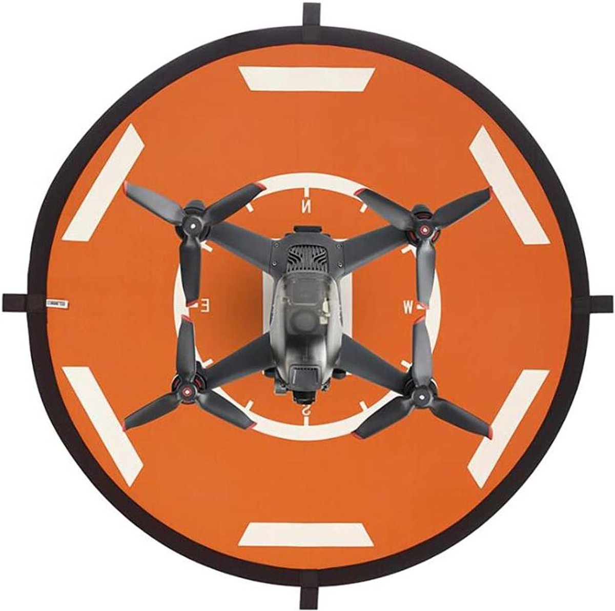 Drone Landingsmat - Helipad Opvouwbaar - Veilig Landen - Dubbelzijdig Ontwerp - 56 cm Diameter - Oranje Zwart