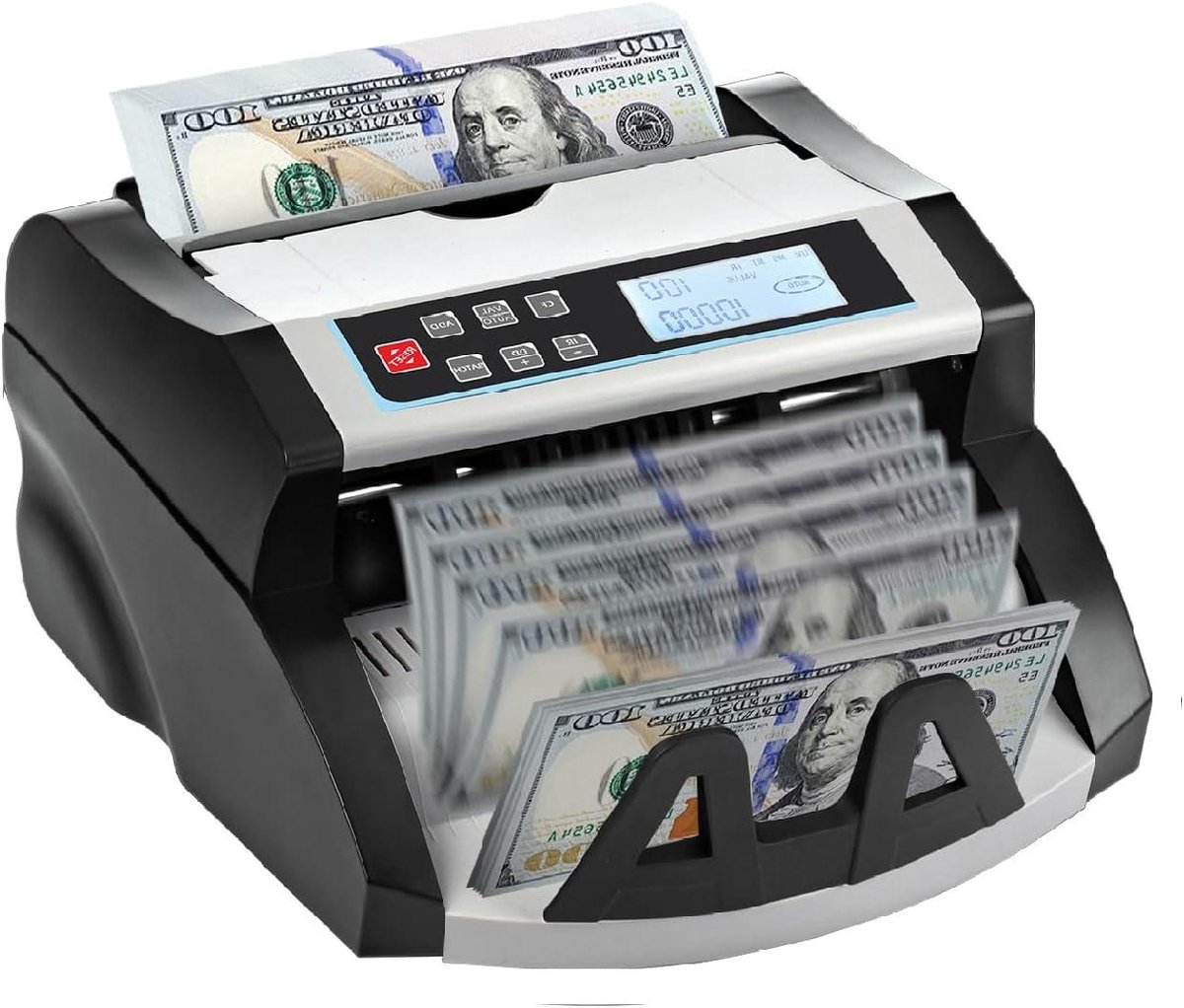 Geld Telmachine - Bankbiljet Teller - Efficiënt Tellen - Meervoudige Detectie - 31 cm Breed - Zwart Grijs
