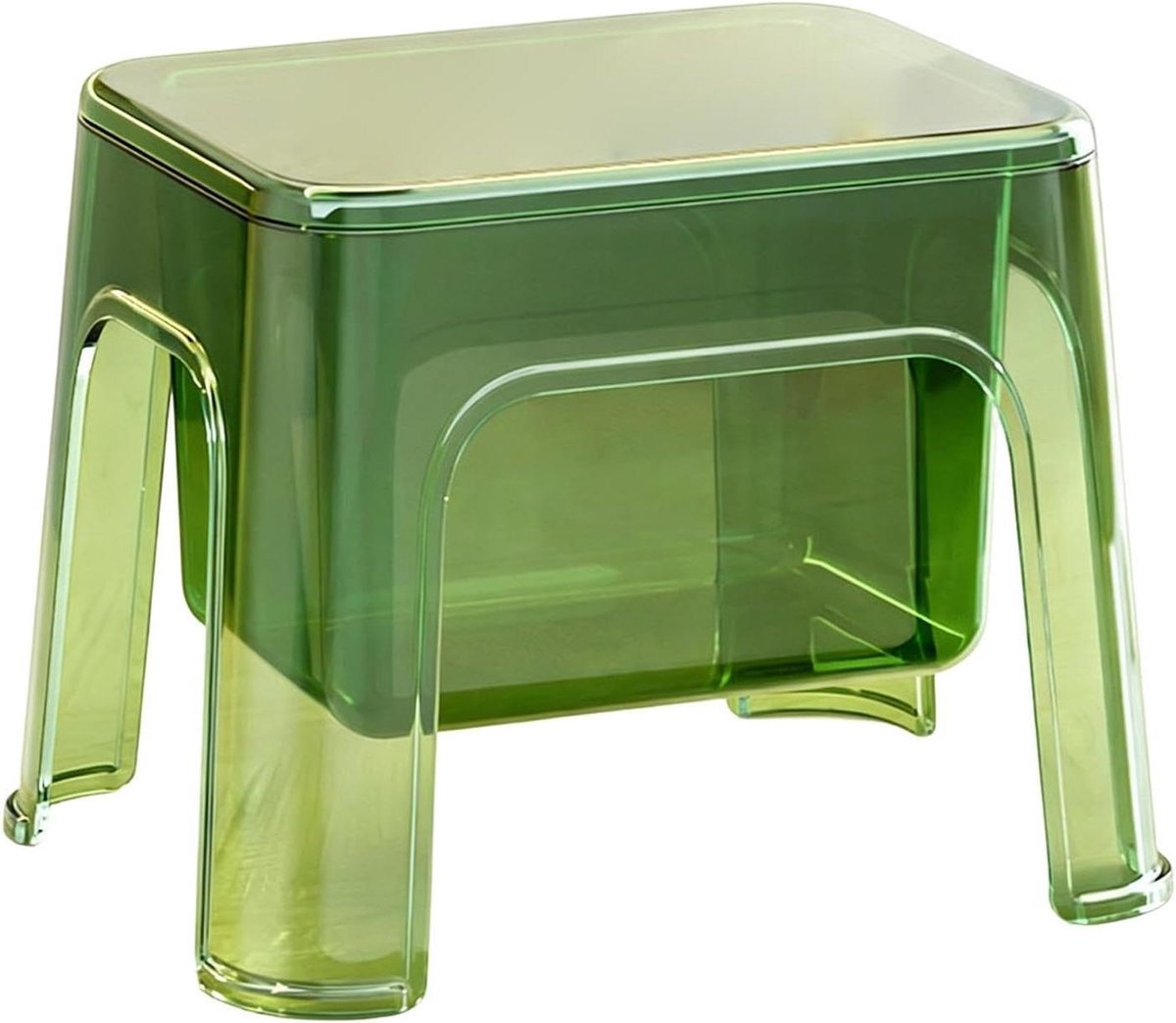 Badkruk - Douchestoel - Badkamer Organisatie - Transparant Design - 24 x 24 x 24 cm - Groen