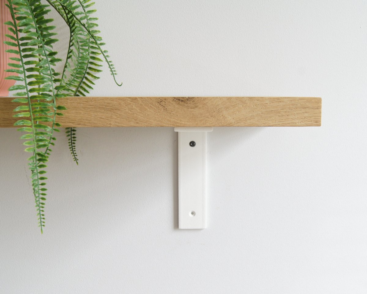 STERKSTAEL Ares Industriële Plankdrager Blanc - Stalen Wandplank Steun - Voor plank vanaf 20 cm tot 30 cm - Kleur Wit - inclusief bevestigingsmateriaal - Poedercoating - Wandsteun - 1 stuk