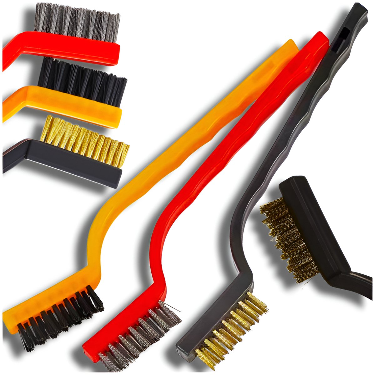 TOYA YT-6351 - Set van Kleine Draadborstels - Staal, Nylon, Messing - Ergonomische Handgreep - Praktische Set