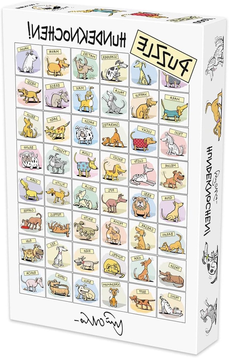 Puzzel Honden - Legpuzzel Hond - Ontspannen Tijdverdrijf - Illustratie van Andrzej Mleczko - 1000 Stukjes 48 x 683 cm