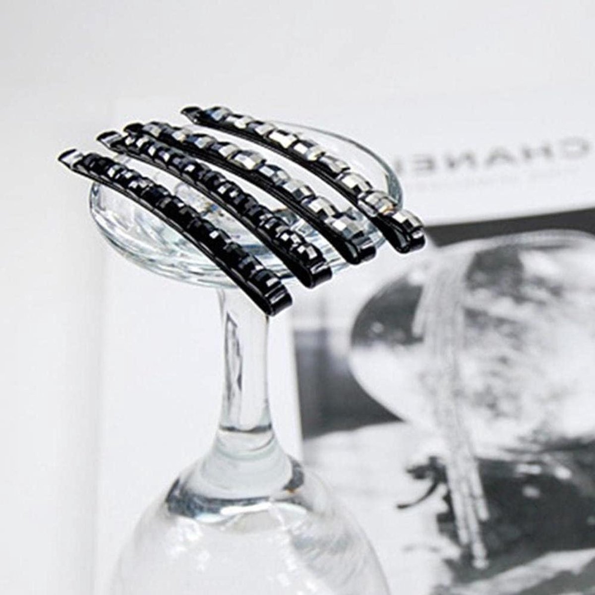 Haarspelden Kristal - Strass Bobby Pins - Haar Stijlen - Glanzende Versiering - 2 stuks - Zwart