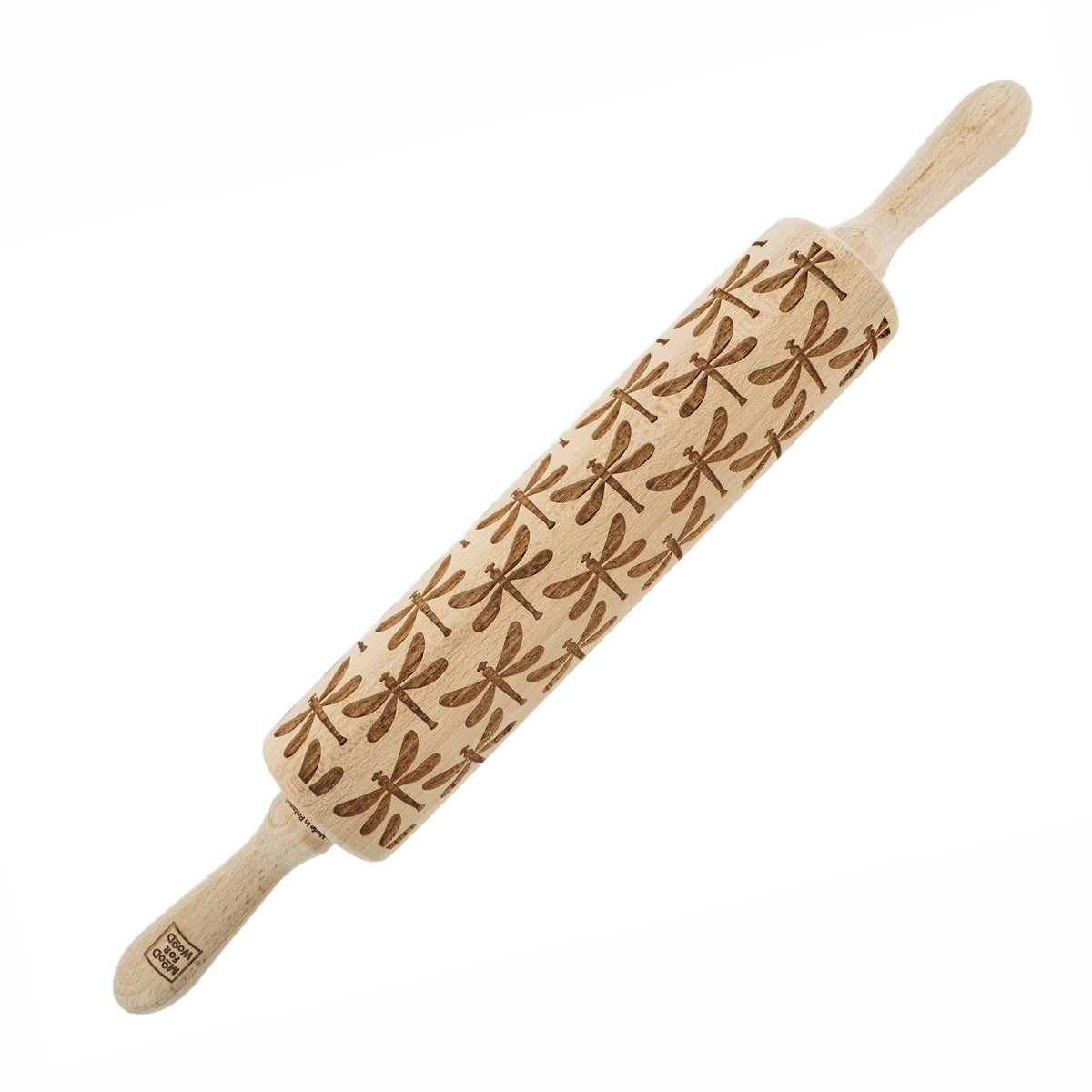 MOODFORWOOD - Geverfde Deegroller met Motief - Ważka - Houten - 43 cm