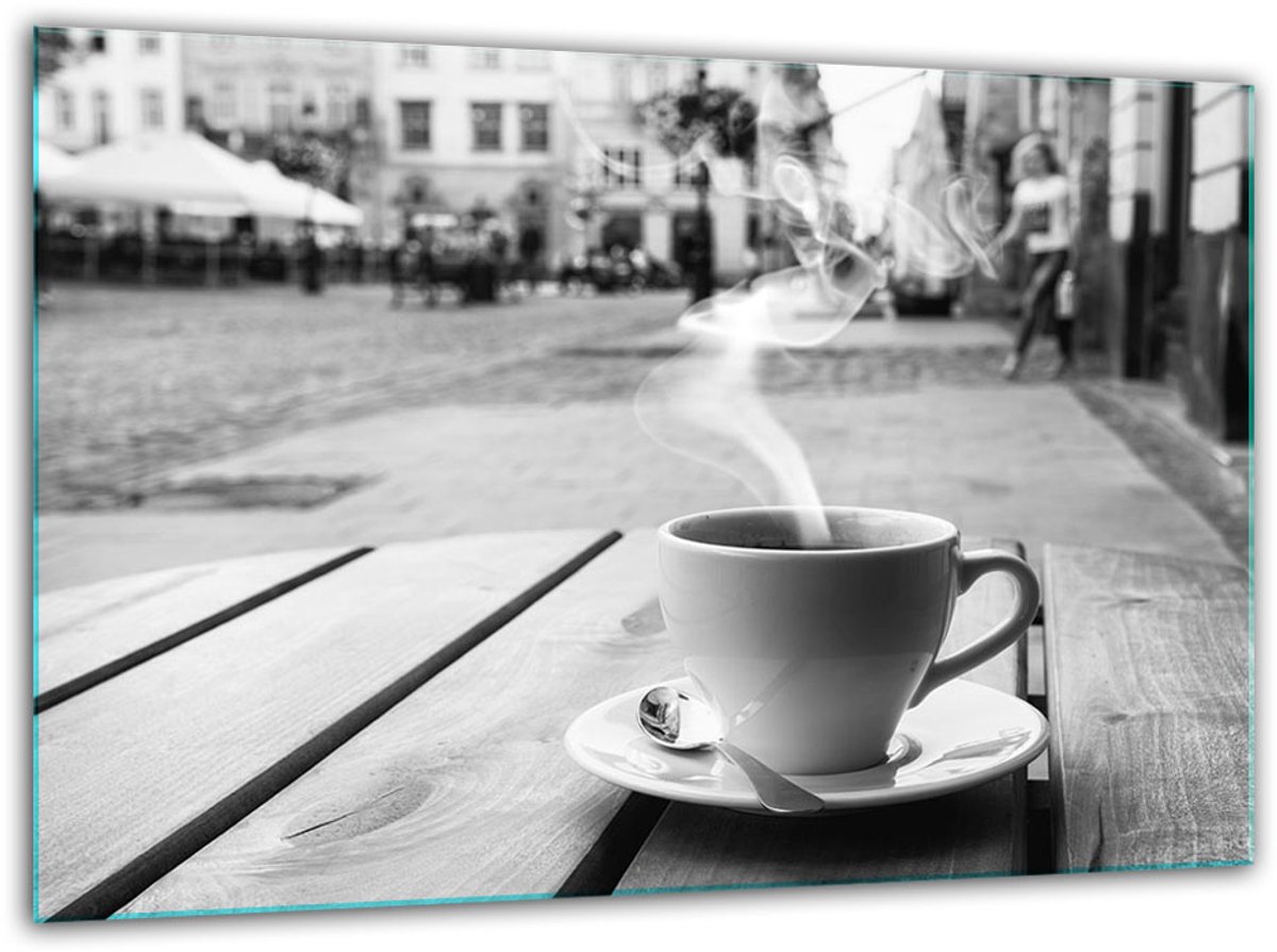TMK ArtDeko - Getemperd Glazen Snijplank - 30x22 cm - Coffee Design