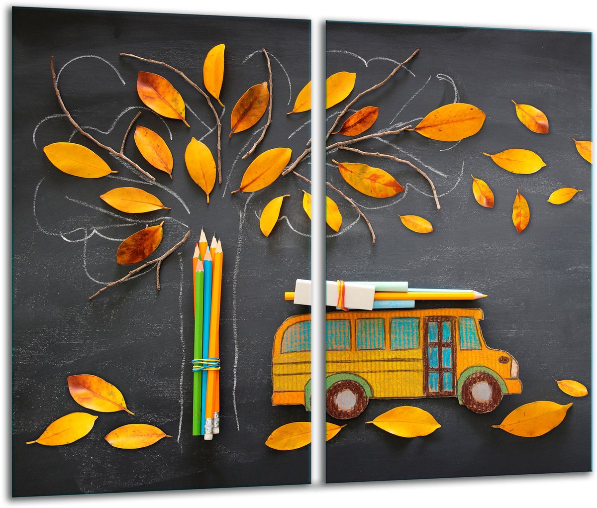 TMK ArtDeko - Snijplank - 2x 30x52 - Motief Herfst - Beschermplaat