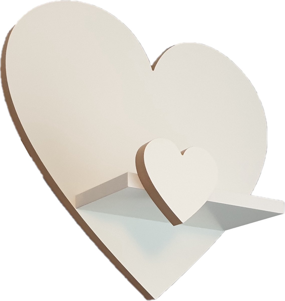 Moliland Elegance Serie - Wandplank Hart PLUS XL - MDF - Scandinavisch Ontwerp