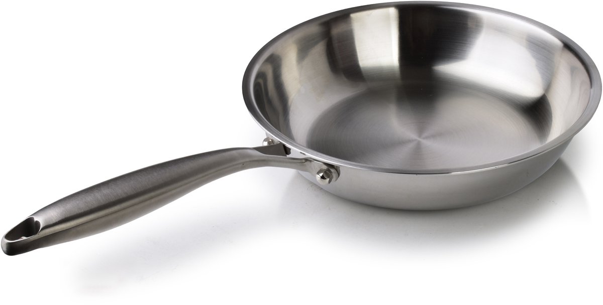 Allesken RESTA Serie - Roestvrijstalen Koekenpan - 24cm - Ergonomische Handgreep - Gladde Oppervlakte