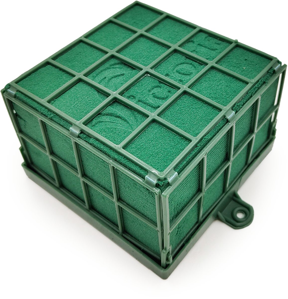 Garnet MINI - Florale Spons - Groene Behuizing - 12x12x8 cm - Absorberend