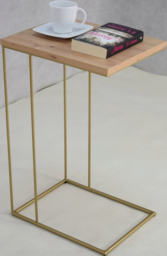 FutuStal - Serie Filo - Stalen Bijzettafel - Zwart - Dąb Artisan van Merkloos — afbeelding 2