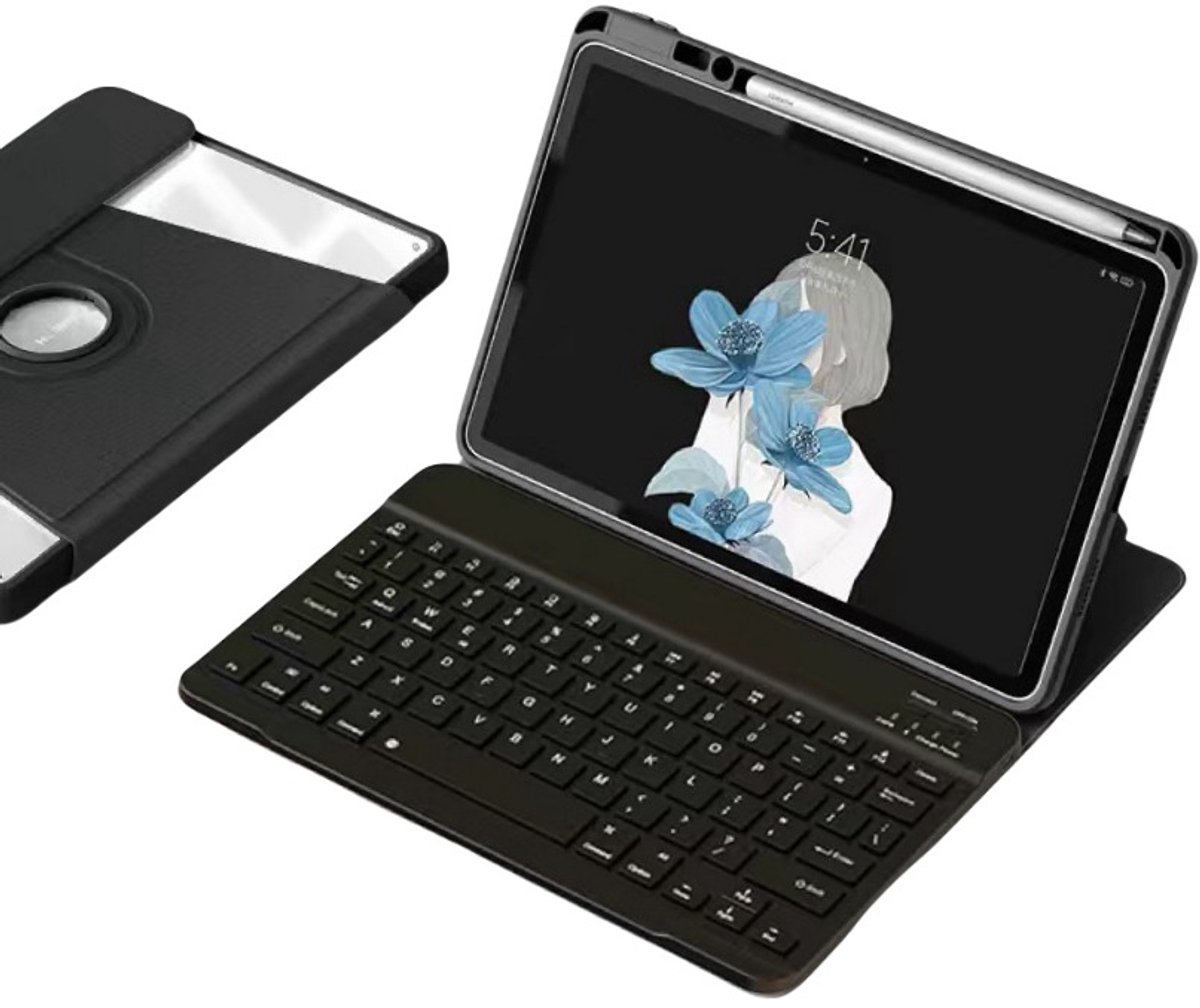 iPad 5/6 (2017/2018) 9.7" 360° Draaibare Standaard Bluetooth Toetsenbord + Hoes