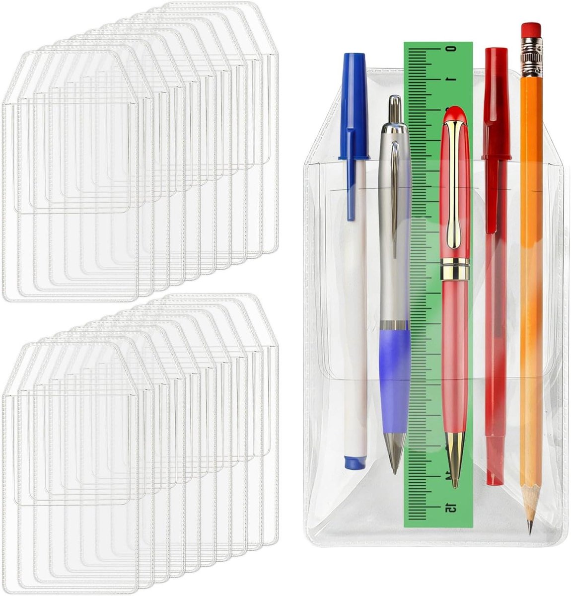 Shirt Pocket Protectors - Pen Houder - Shirt Beschermen - Doorzichtig PVC - 20 Stuks - Transparant