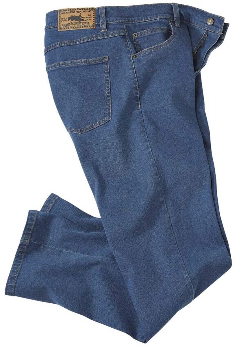 ATLAS FOR MEN - Blauwe regular stretch jeans - Heren - Verkrijgbaar in grote maten - W28