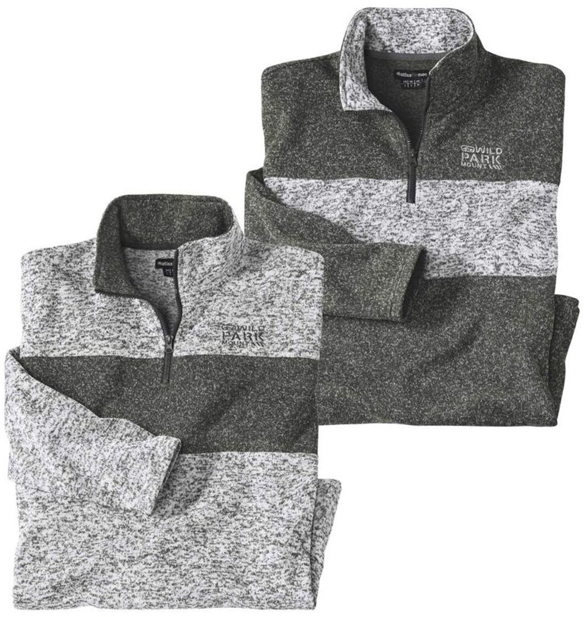 ATLAS FOR MEN - Set van 2 gemêleerde sweaters Rockies - Heren - Verkrijgbaar in grote maten - 3XL