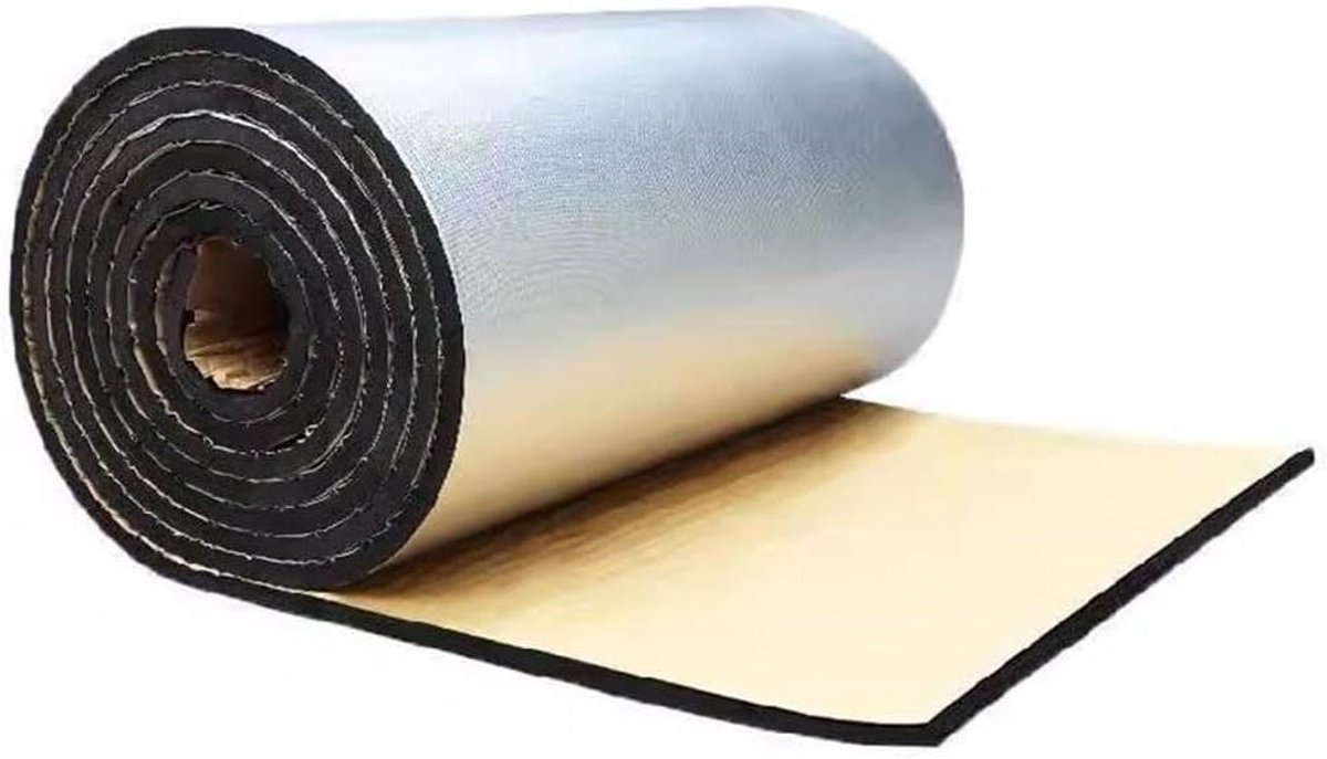 Isolatie Roll - Geluiddempende Mat - Warmte en Geluid Dempen - Zelfklevende Schuimfolie - 10m x 1m - Zwart