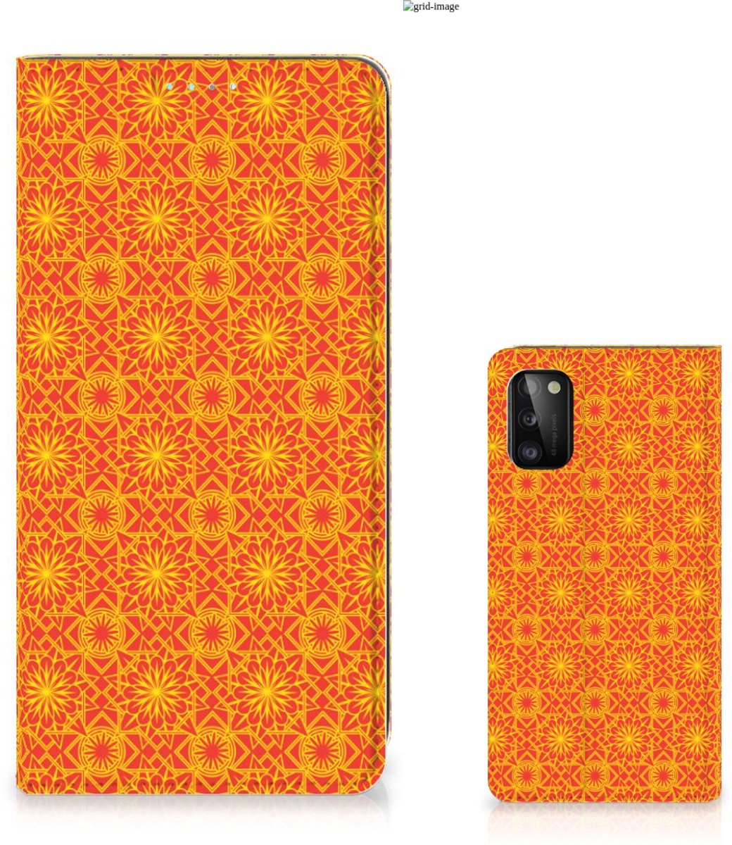 Samsung Galaxy A41 Hoesje met Magneet Batik Oranje