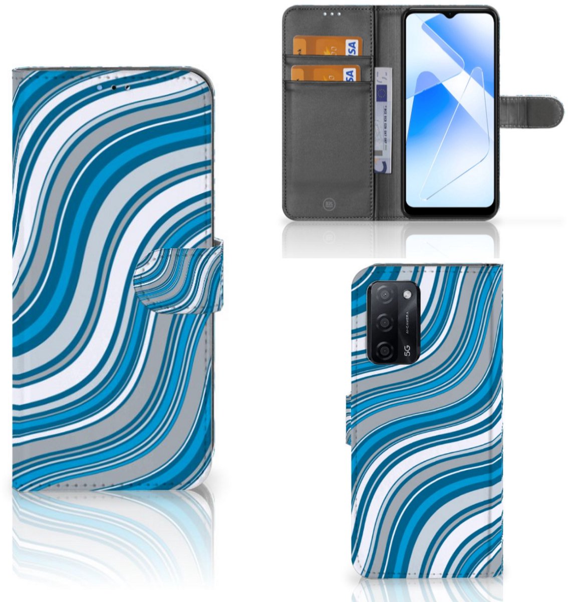 OPPO A16/A16s/A54s Telefoon Hoesje Waves Blue