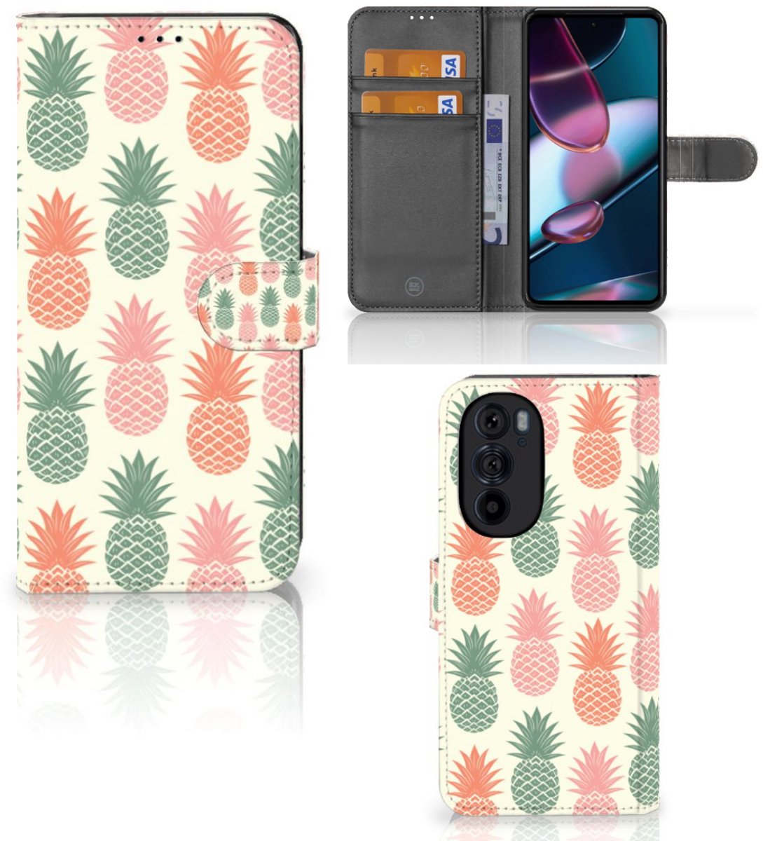 Motorola Edge 30 Pro Book Cover Ananas