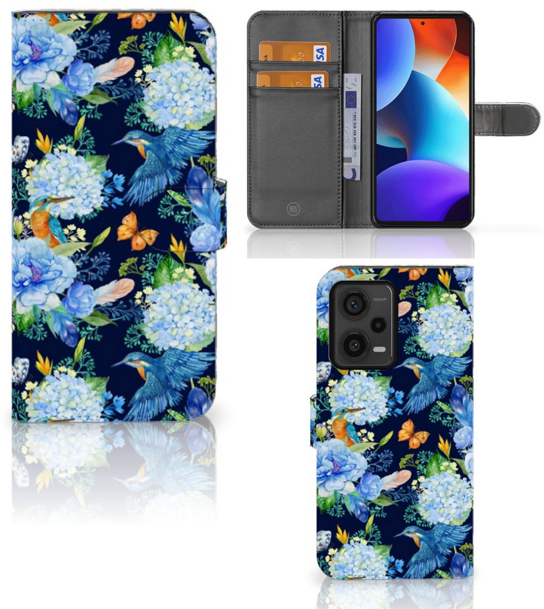 Telefoonhoesje met Pasjes voor Xiaomi Redmi Note 12 Pro Plus IJsvogel