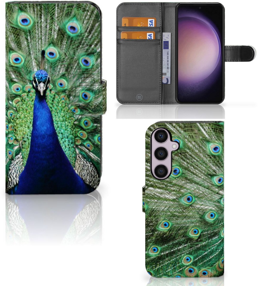Samsung Galaxy S24 Plus Telefoonhoesje met Pasjes Pauw
