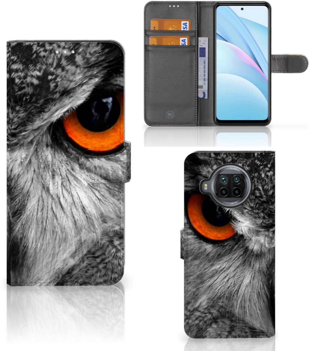 Xiaomi Mi 10T Lite Telefoonhoesje met Pasjes Uil