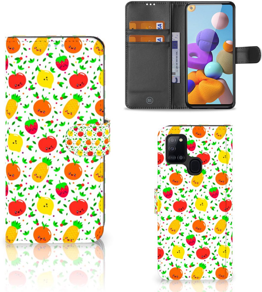 Samsung Galaxy A21s Book Cover Fruits