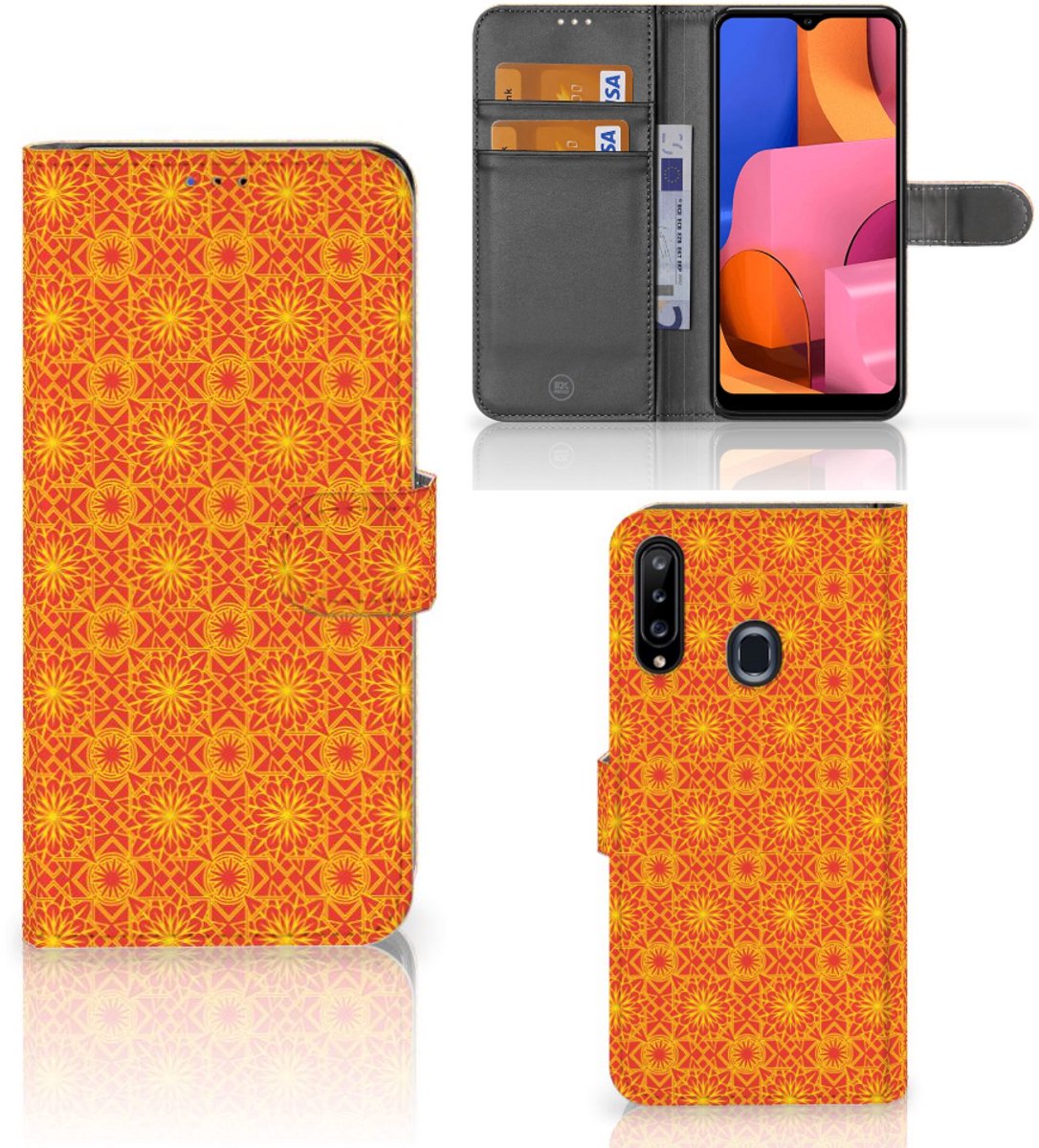 Samsung Galaxy A20s Telefoon Hoesje Batik Oranje