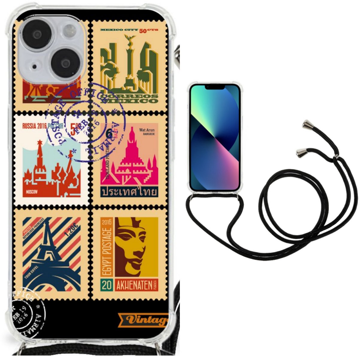 iPhone 14 Plus Telefoonhoesje met valbescherming Postzegels