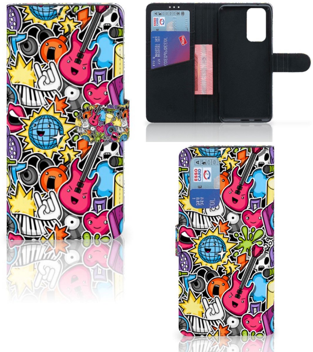 OnePlus 9 Pro Wallet Case met Pasjes Punk Rock