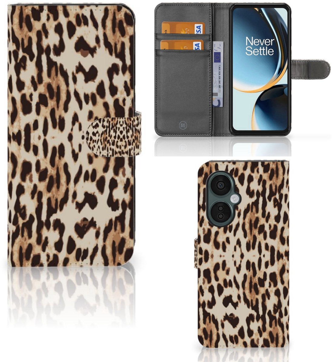 OnePlus Nord CE 3 Lite Telefoonhoesje met Pasjes Leopard