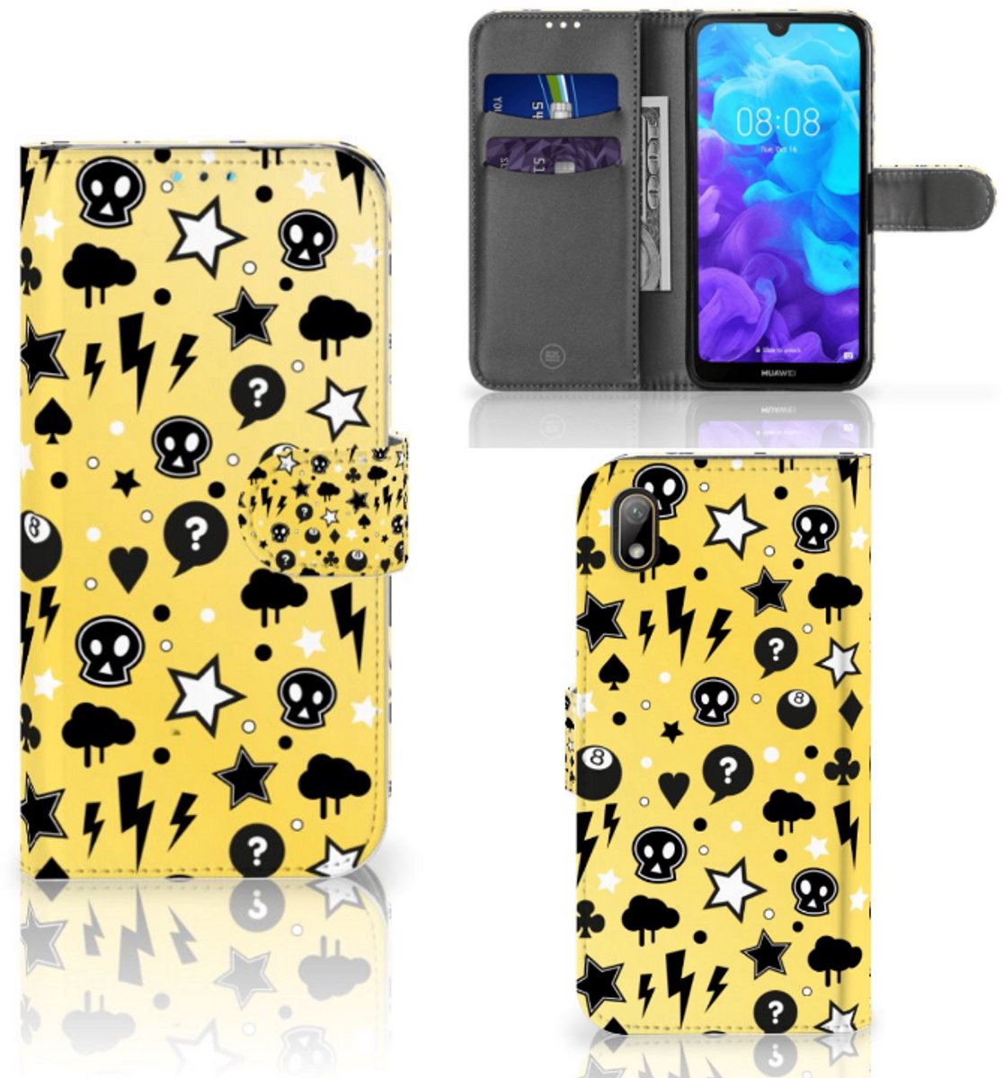 Telefoonhoesje met Naam Huawei Y5 (2019) Punk Geel