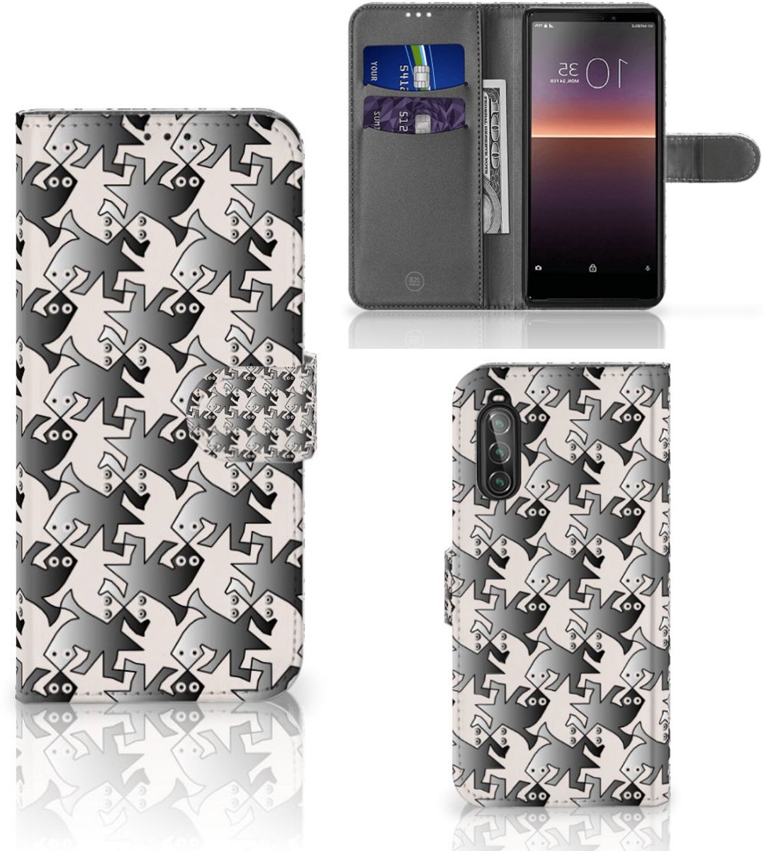 Sony Xperia 10 II Telefoonhoesje met Pasjes Salamander Grey