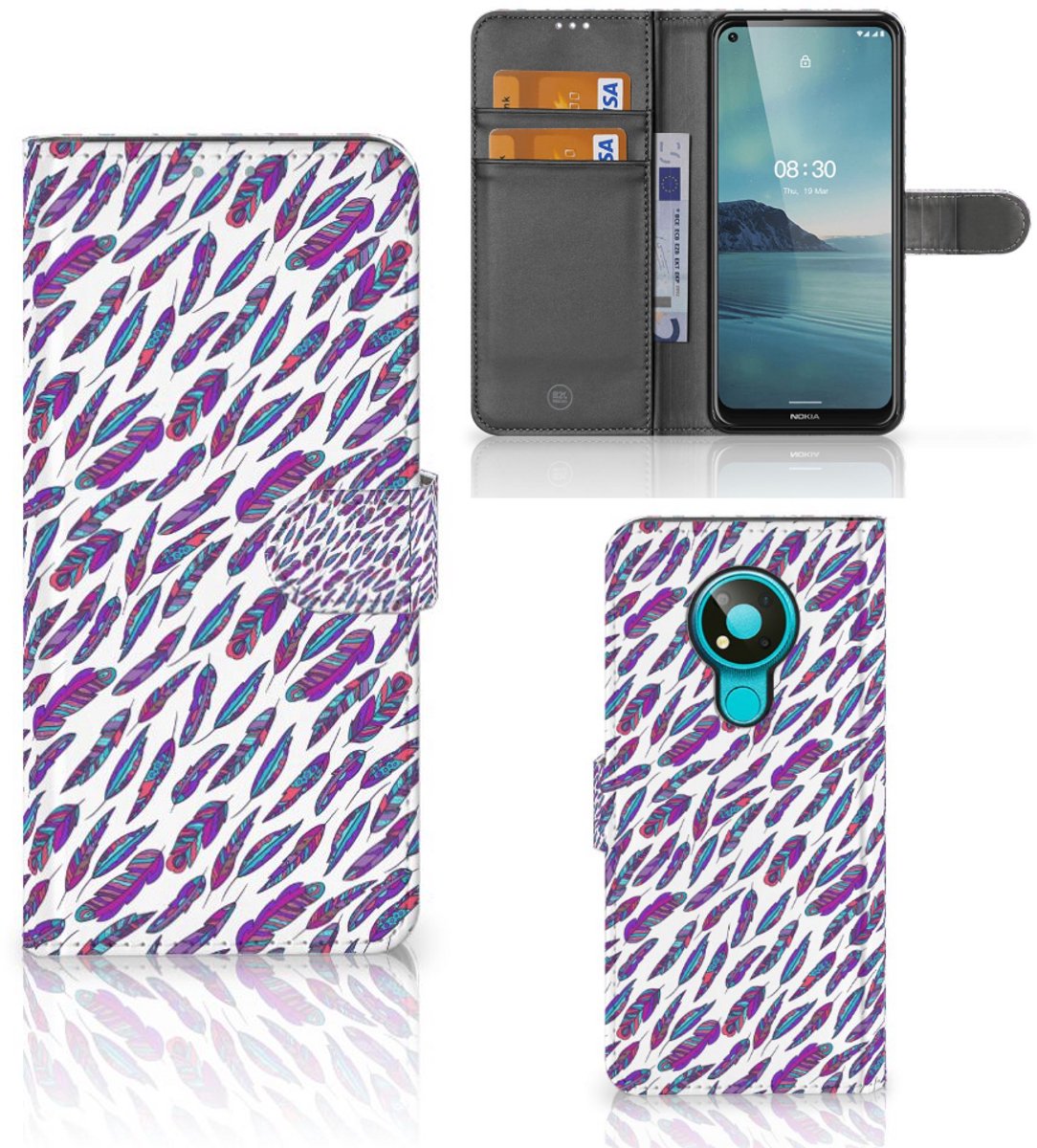 Nokia 3.4 Telefoon Hoesje Feathers Color
