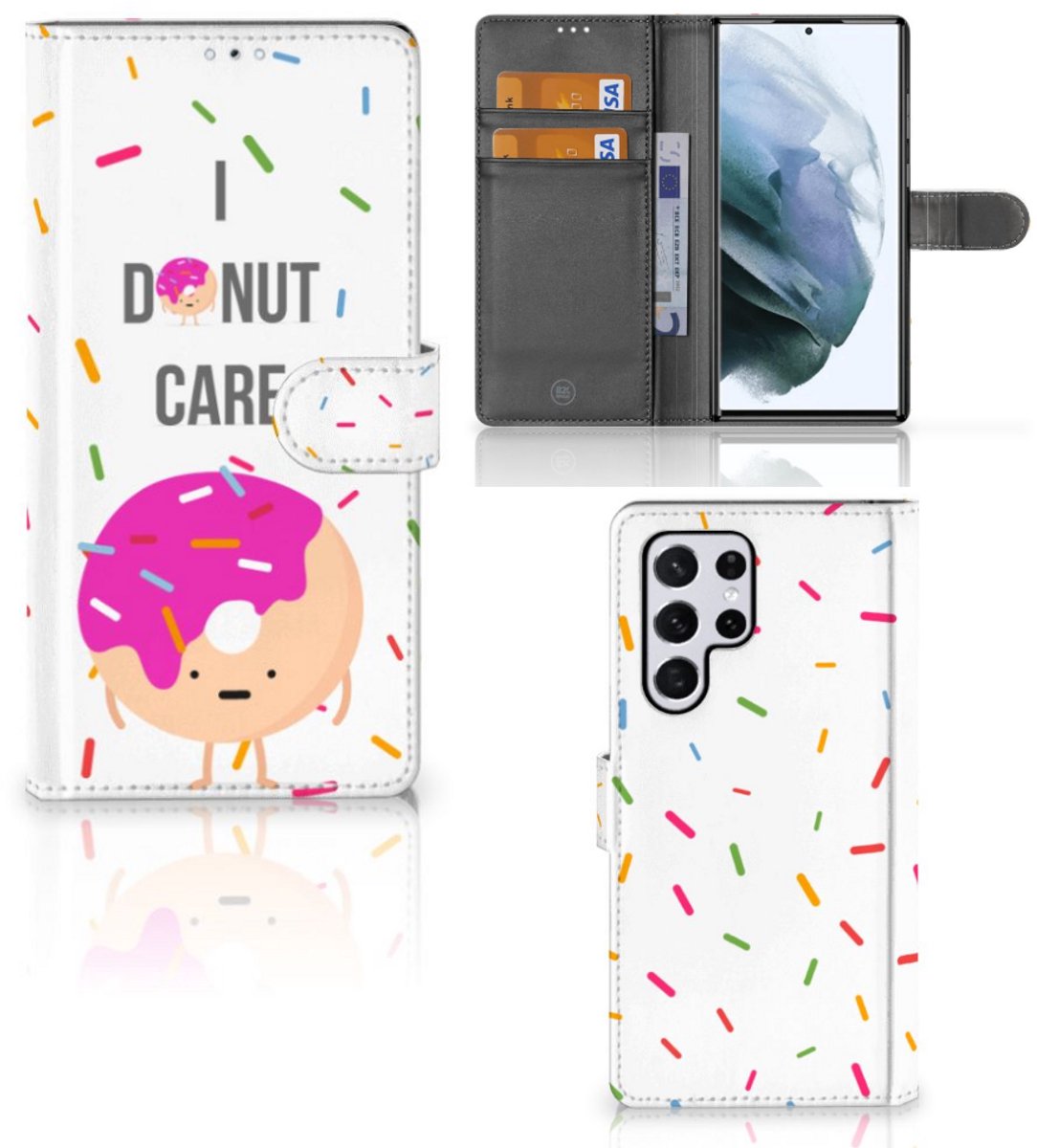 Samsung Galaxy S22 Ultra Book Cover Donut Roze