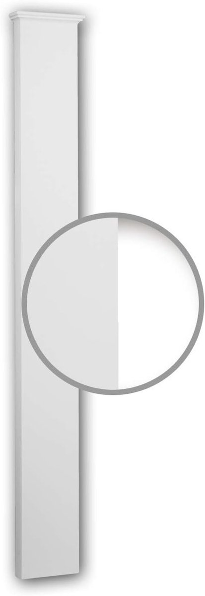 Pilaster Schacht - Gevel Element - Gevel Verfraaiing - Klassiek Decoratief - 220cm Hoog - Wit
