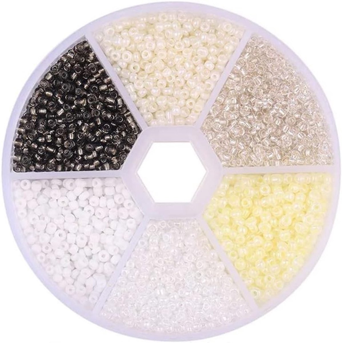 Mini Glazen Kralen Set van 1900 Stuks - 3mm, 6 Kleuren voor DIY Ambachten, Sieraden, Armbanden en Sleutelhangers