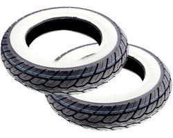 Streetparts24 Witte wandbanden set 90/90-10 4PR 50J TL geschikt voor Sfera 50 80 NSL, Zip 25 SSL scooter scooter