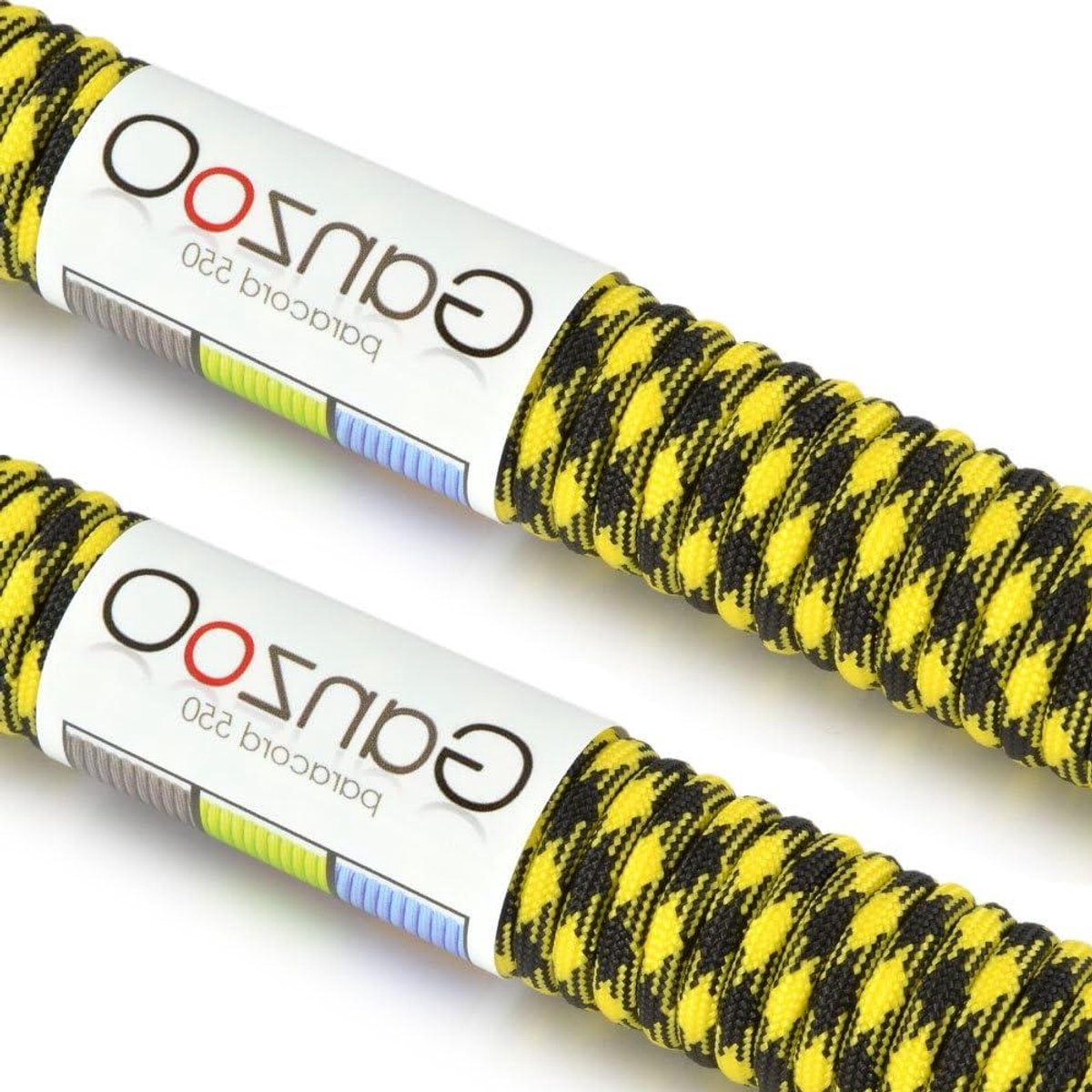 Set Kernmanteltouw - Paracord Touw - Outdoor Activiteiten - 7 Kerndraden - 62 meter - Geel Zwart