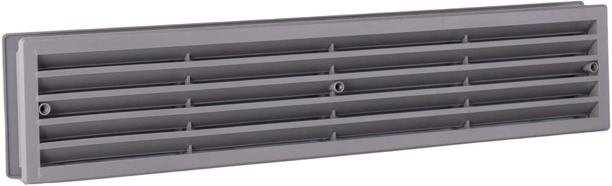 Ventilatierooster Deur - Dubbelzijdig Rooster - Luchtcirculatie Verbeteren - Geen Bewegende Delen - 45 x 9 cm - Grijs