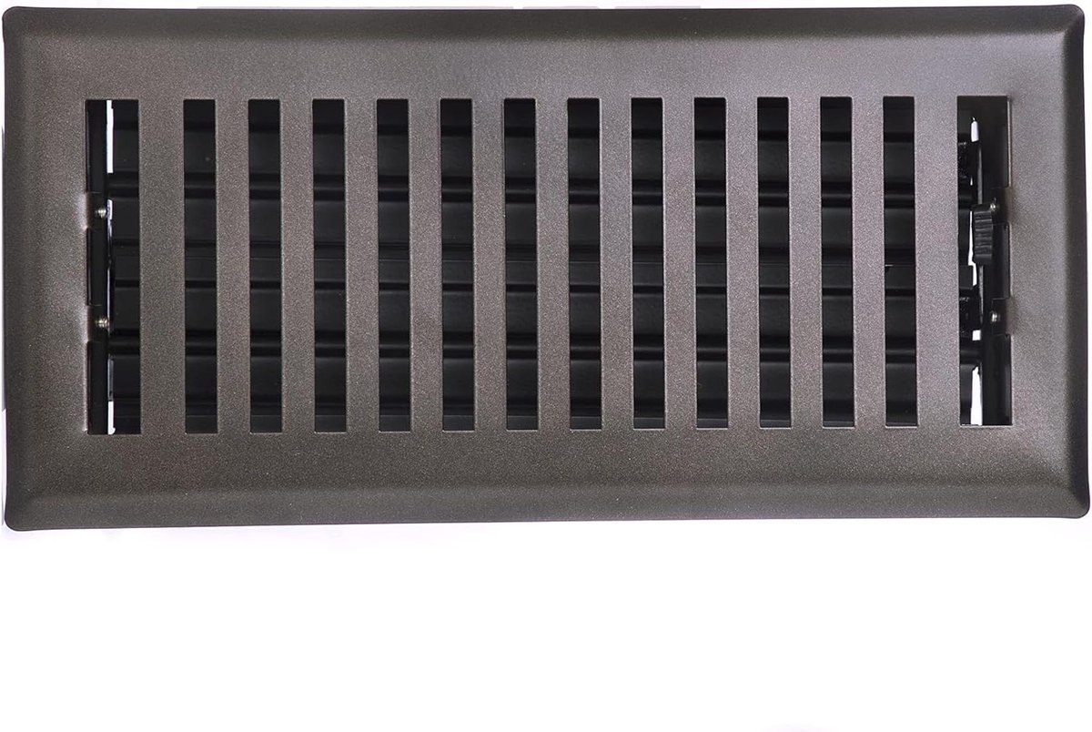Vloerregister - Ventilatieopening Vloer - Luchtstroom Regelen - Gepoedercoat Staal - 4 x 10 inch - Metaal Brons