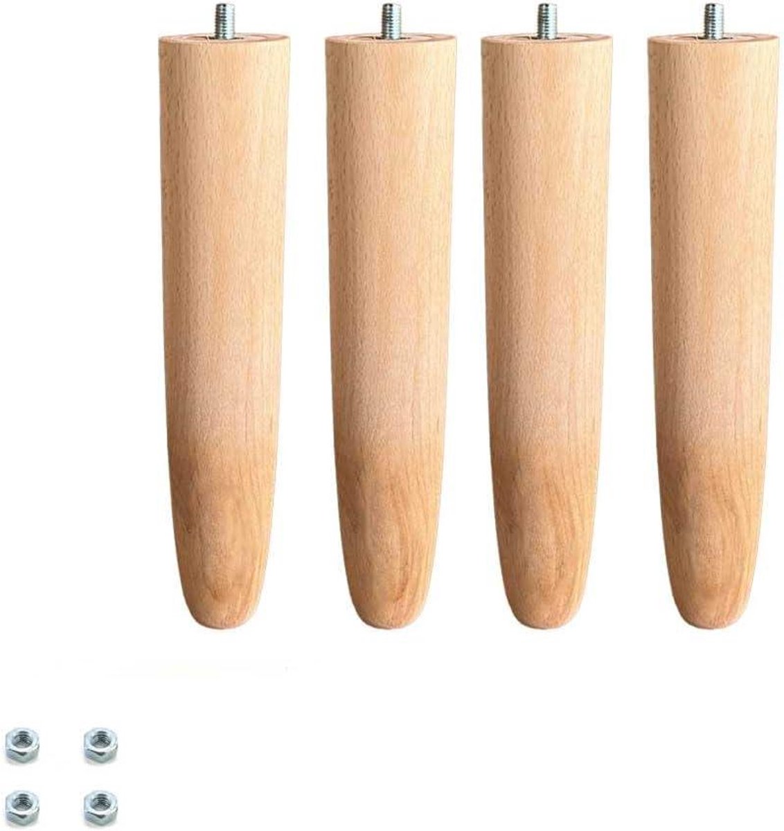 Bedpoten Set - Lattenbodem poten - Bed Reparatie - Universele Bevestiging - 32 cm - Bruin