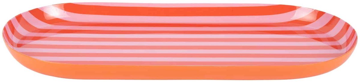 Present Time Dienblad Animado Oval Large - Helderoranje - 38x18x2.5cm - Modern