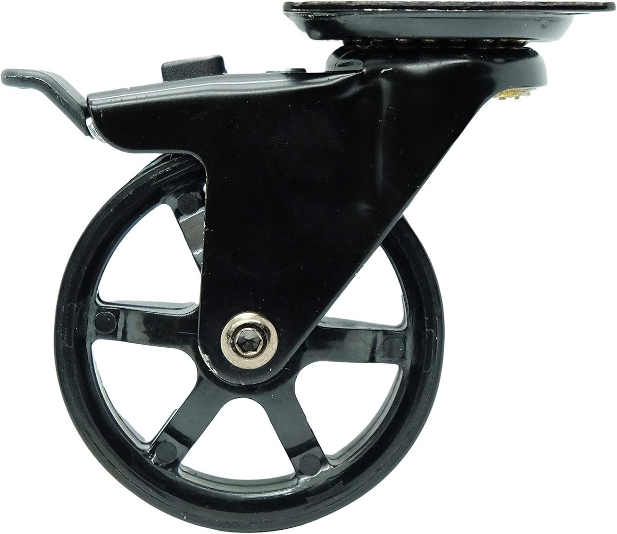 Ontwerper Zwenkwielen - Meubelwielen Zwart - Meubels Verplaatsen - Totale Lock Rem - 3 Inch Diameter - Zwart