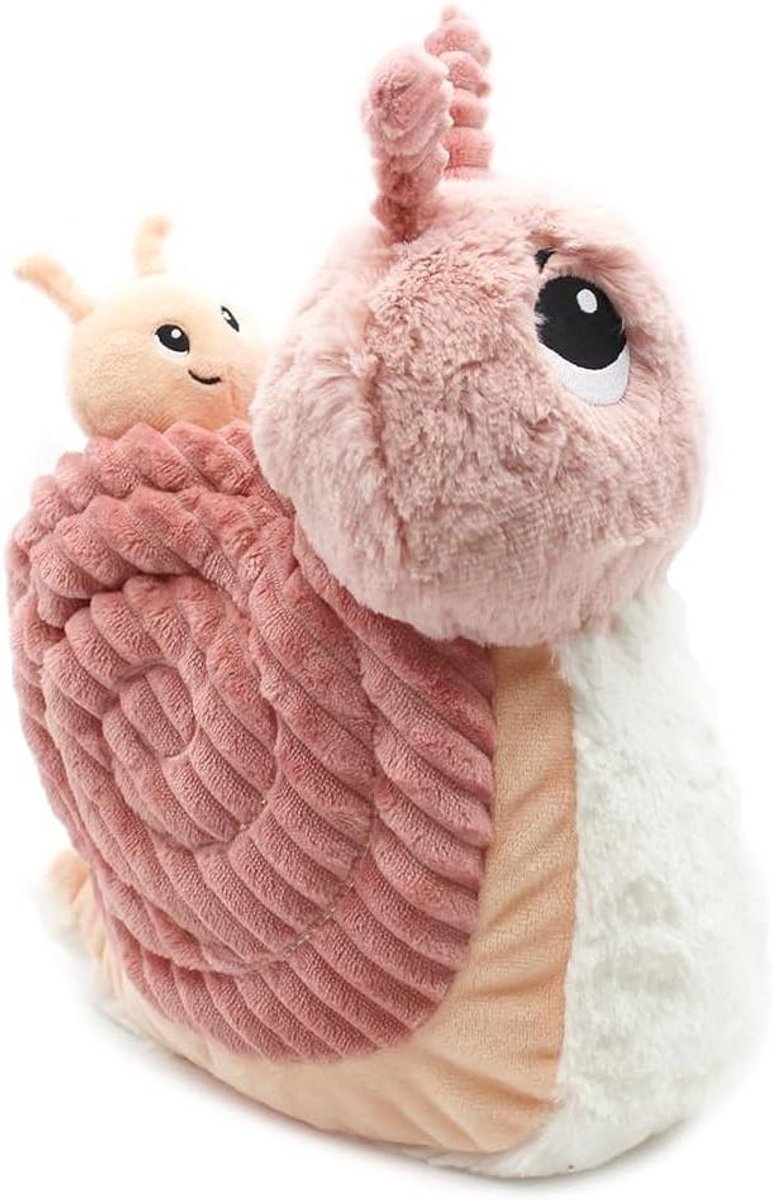 Pluche Slak Duo - Mama Baby Knuffel - Verhalen Creëren - Afneembare Baby - 27 x 12 x 22 cm