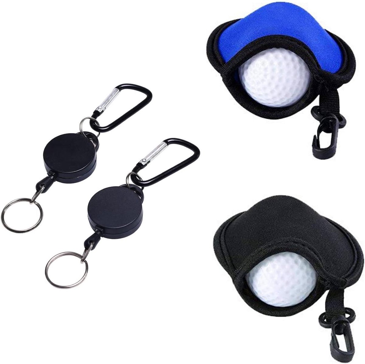 Golf Ball Cleaning Bags - Golf Accessoires - Golf Ballen Reinigen - Met Karabijnhaak - 20 x 15 cm