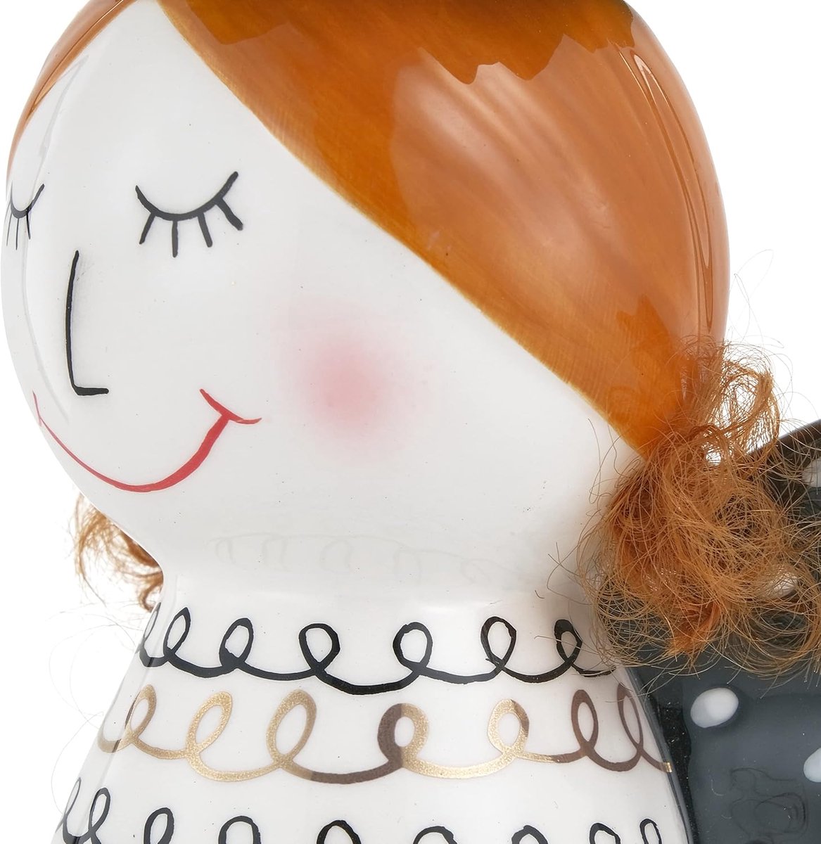 Baroni Home Angel Ceramic Vase Christmas Decoration, Modern Figure, Indoor or Outdoor, 16 x 8 x 14 cm, White Dress — cadeau in Wonen & Interieur - foto 2