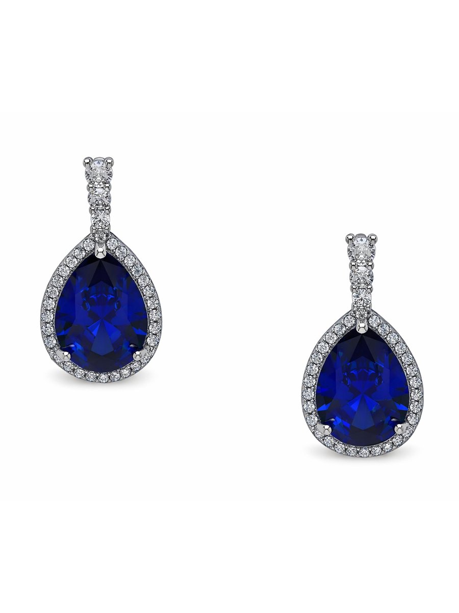 AVANT-GARDE PARIS Oorbellen - Halo Drops - Teardrop - Rhodium Plated - 1.6 cm x 1.2 cm - Gelegenheidsgeschikt