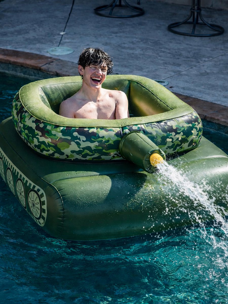 ZwemcoPool Opblaasbare Tank - Waterspelletje Zwembad - Met waterkanon - 155 x 112 x 61 cm – foto 4