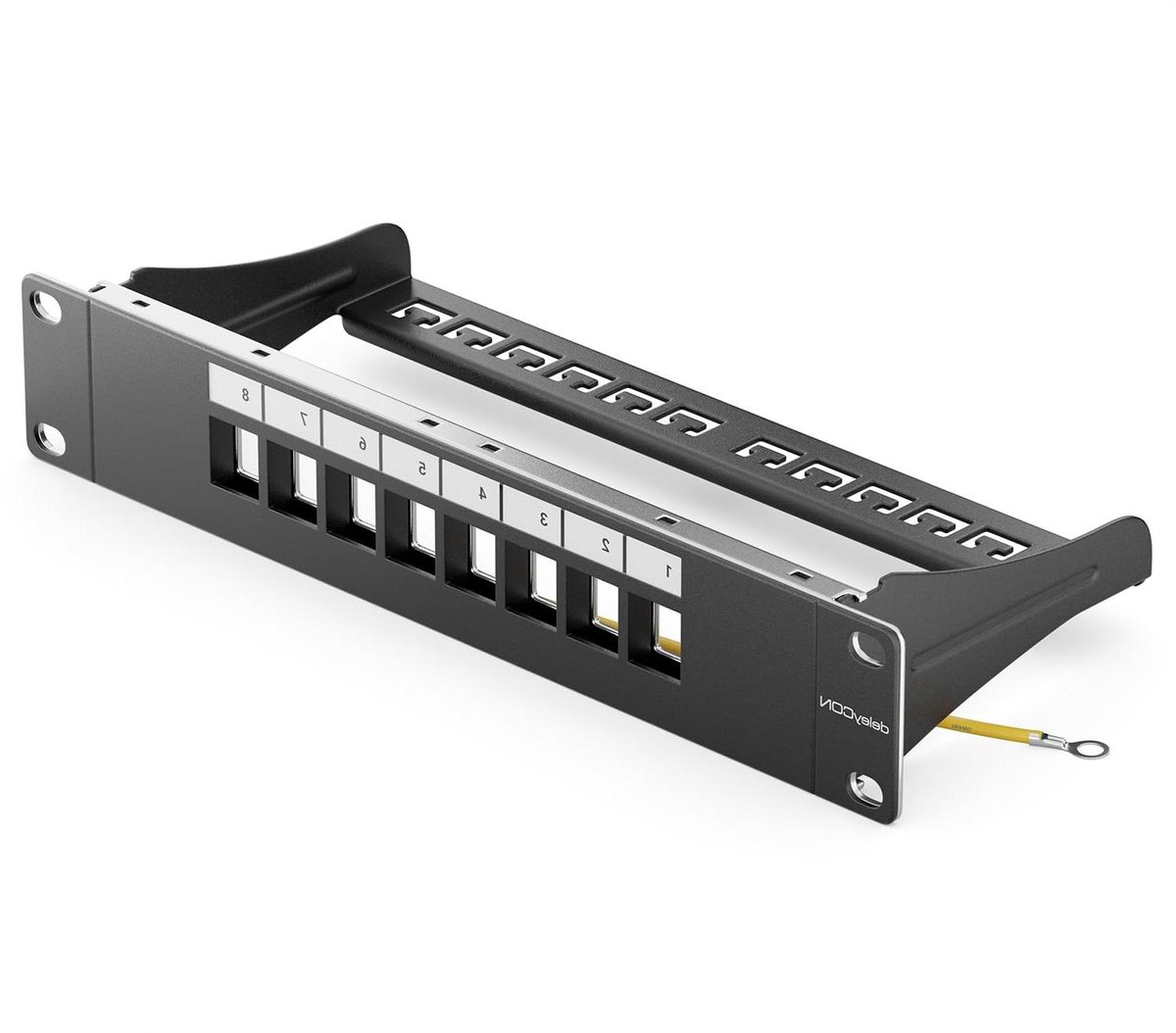 Patchpaneel 8 Poort - Netwerk Paneel - Netwerk Installatie - Modulair voor Keystone - 10 Inch Rack - Zwart